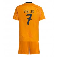 Camisa de Futebol Real Madrid Vinicius Junior #7 Equipamento Secundário Infantil 2024-25 Manga Curta (+ Calças curtas)